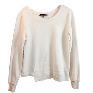 Catherine Malandrino Cream Long Sleeve Crew Neck Top M